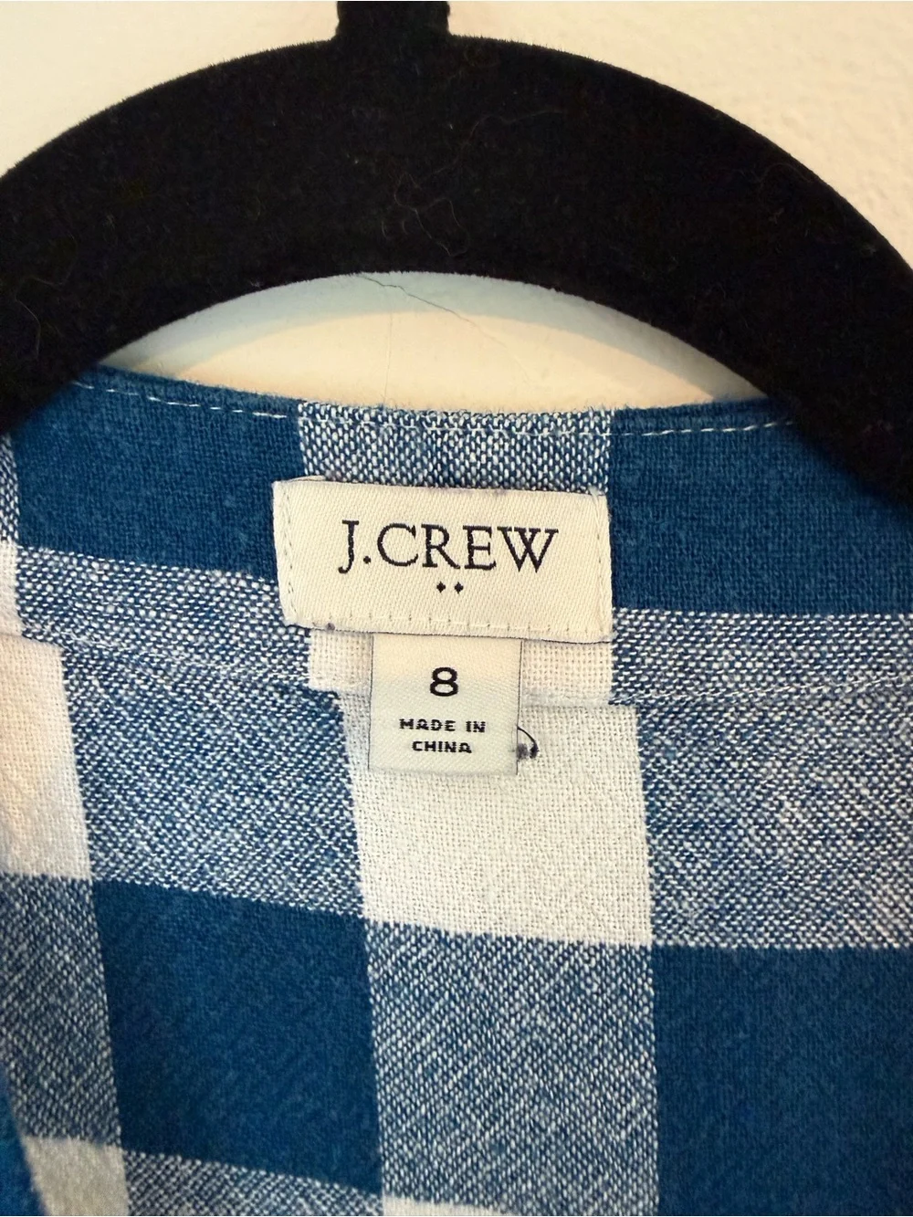 J. Crew Blue and White Gingham Romper
